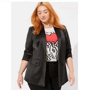 Torrid Black Satin Blazer